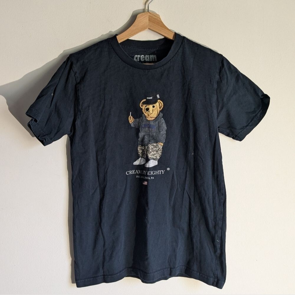 Cream By Eighty Philadelphia PA Teddy Bear Graphic Tee Tshirt Women's Size Small